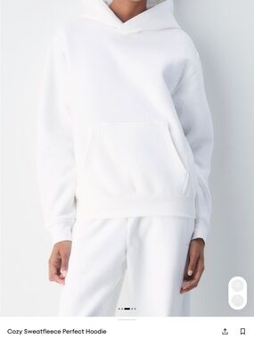 Aritzia Cozy Sweatfleece Hoodie in White